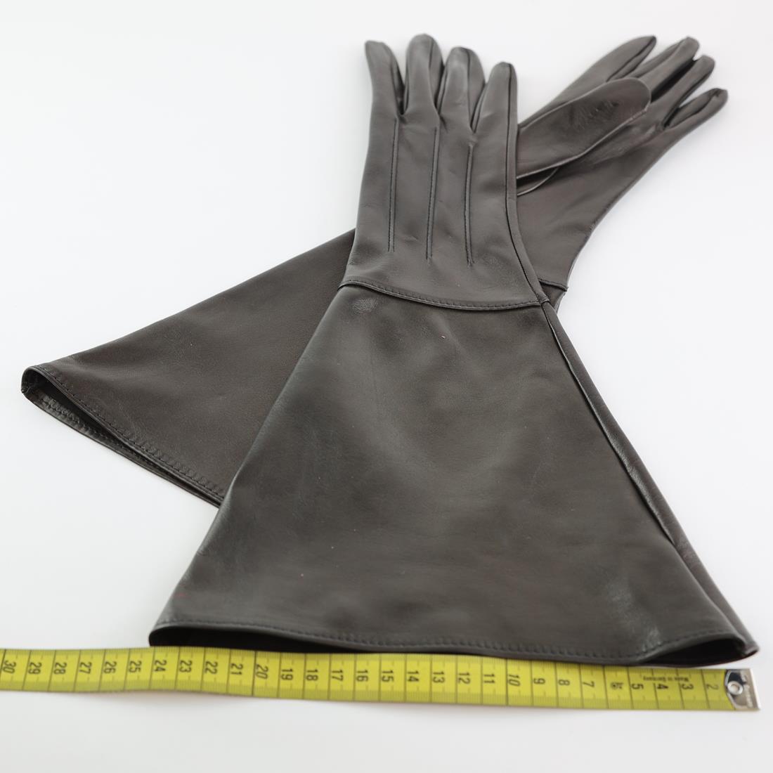 Damen und Herren Leder Handschuhe mit 50 cm weiter Stulpe ungefüttert